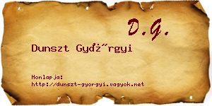 Dunszt Györgyi névjegykártya